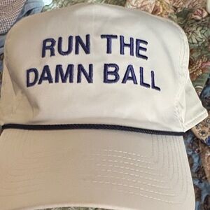 White Baseball Cap with Blue Embroidery